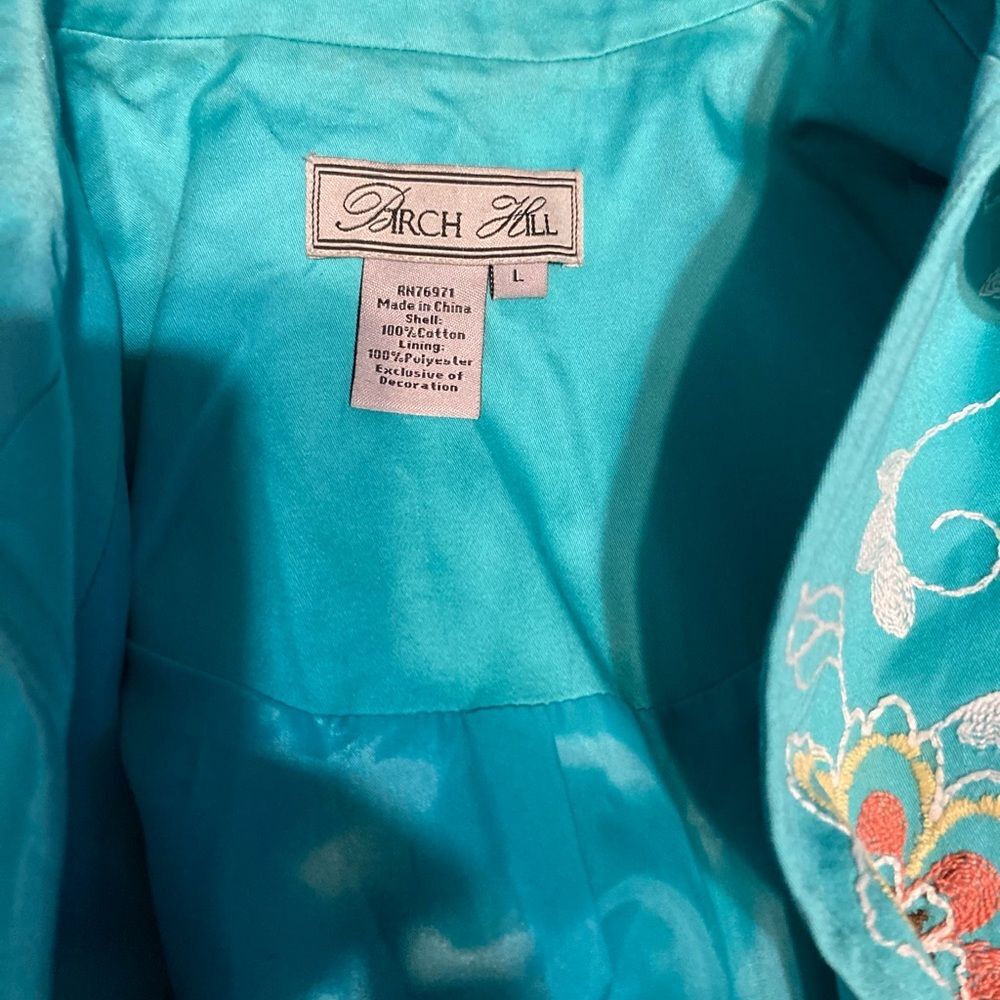 Birch Hill turquoise Embroidered Women's Blazer - Picture 2 of 7